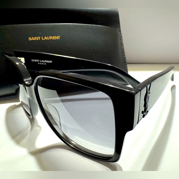Saint Laurent SLM9 Black Grey Sunglasses Gently Used With Case - Picture 1 of 9